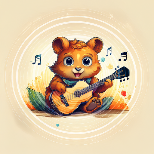 Tag and Tell app icon — a bear cub playing a guitar
